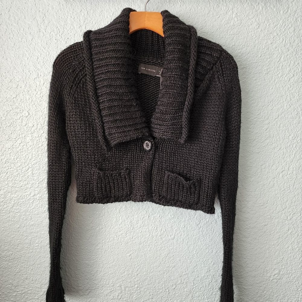 The Limited  alpaca and wool blend cropped cardigan sweater